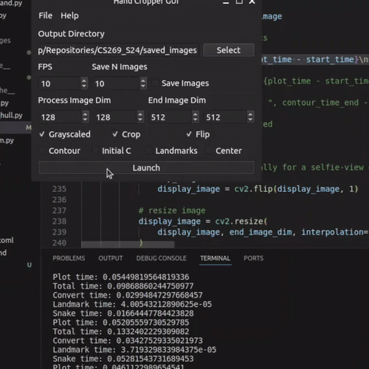 Hand cropper application in action